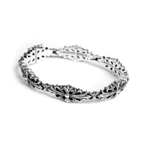Antique Silver Gothic Cross Bracelet