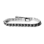 Men’s Silver Cross Pattern Link Bracelet