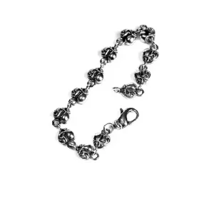 Men’s Silver Gothic Scroll Link Bracelet