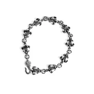 Men’s Silver Fleur-de-Lis Link Bracelet