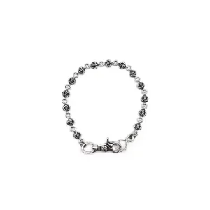Chrome Hearts Silver Floral Link Bracelet – Gothic Style
