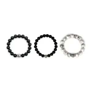 Men’s 3 Pcs Bead Bracelet Set