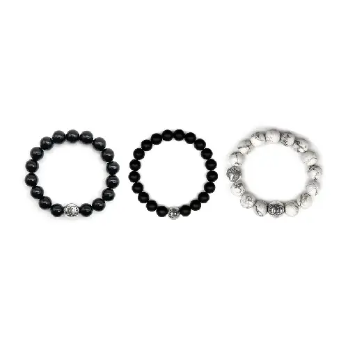 Men’s 3 Pcs Bead Bracelet Set Men’s 3 Pcs Bead Bracelet Set