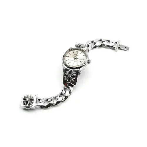 Chain Strap Watch for Men – Gothic Cross Stainless Steel Chain Strap Watch for Men – Gothic Cross Stainless Steel