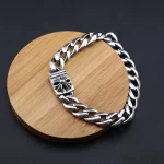 Men’s Silver Cuban Link Cross Bracelet