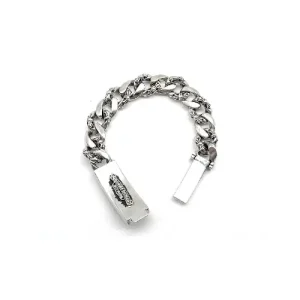 Silver Chunky Chain Bracelet with Logo Clasp