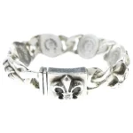 Silver Fleur-de-Lis Chain Bracelet