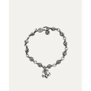 Silver Fleur-de-Lis Pendant Chain Necklace