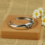 Silver Engraved Open Cuff Bracelet