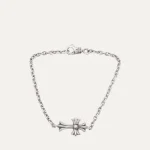 Chrome Hearts Cross Chain Bracelet | Sterling Silver Floral Cross